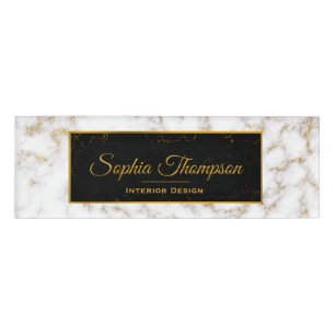 Moderner eleganter weißes Goldmarmor-Name - Namenschild