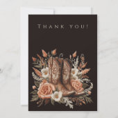 Moderner Eleganter Western - Blume Einladung (Rückseite)