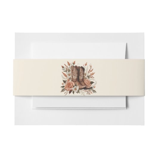 Moderner Eleganter Western - Blume Einladungsbanderole (Vorderseite Beispiel)