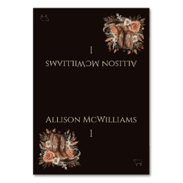 Moderner Eleganter Western - Blume-Fleisch-Symbol Tischnummer