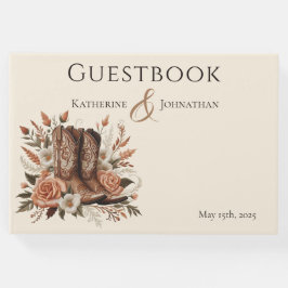 Moderner Eleganter Western - Blume Gästebuch