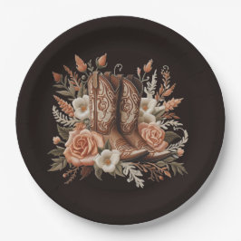 Moderner Eleganter Western - Blume Pappteller