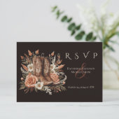 Moderner Eleganter Western - Blume RSVP Karte (Stehend Vorderseite)