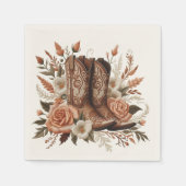 Moderner Eleganter Western - Blume Serviette (Vorderseite)