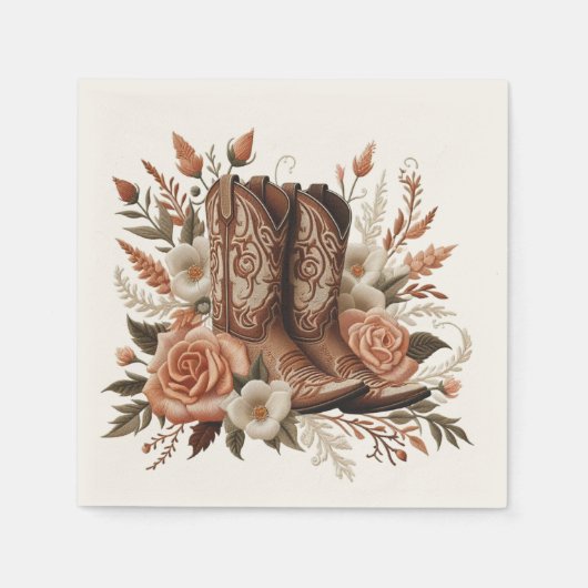 Moderner Eleganter Western - Blume Serviette (Vorderseite)