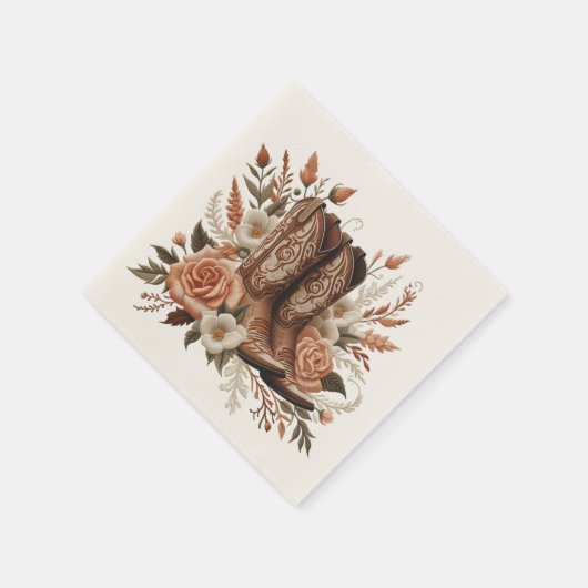 Moderner Eleganter Western - Blume Serviette (Ecke)