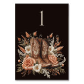 Moderner Eleganter Western - Blume Tischnummer (Rückseite)