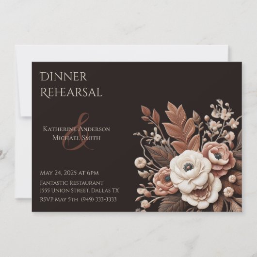 Moderner Eleganter Western - Blumen Einladung (Vorderseite)