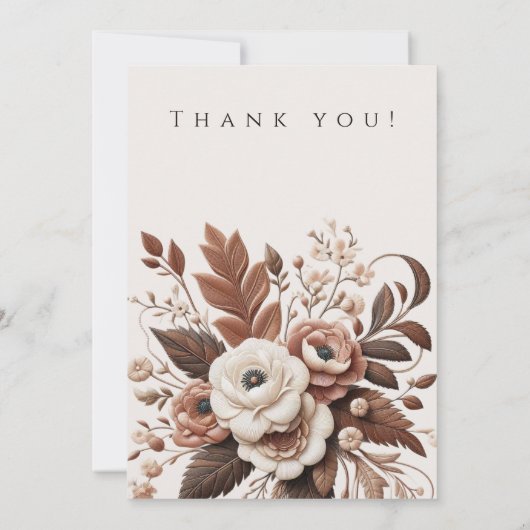 Moderner Eleganter Western - Blumen Einladung (Rückseite)