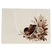 Moderner Eleganter Western - Blumen Große Geschenktüte (Rückseite)