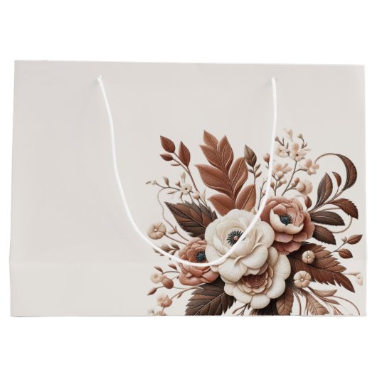 Moderner Eleganter Western - Blumen Große Geschenktüte (Rückseite)