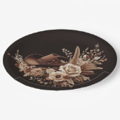 Moderner Eleganter Western - Blumen Pappteller (Schrägansicht)