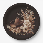 Moderner Eleganter Western - Blumen Pappteller (Vorderseite)