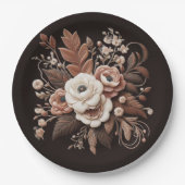 Moderner Eleganter Western - Blumen Pappteller (Vorderseite)