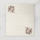Moderner Eleganter Western - Blumen Platzkarte (Außenseite Aufgefaltet)