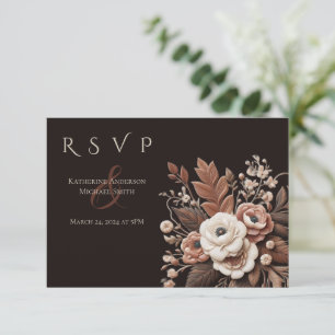 Moderner Eleganter Western - Blumen RSVP Karte