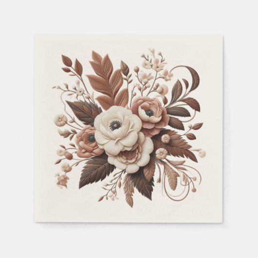 Moderner Eleganter Western - Blumen Serviette (Vorderseite)