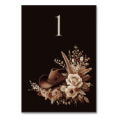 Moderner Eleganter Western - Blumen Tischnummer (Vorderseite)