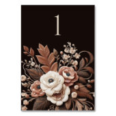 Moderner Eleganter Western - Blumen Tischnummer (Rückseite)