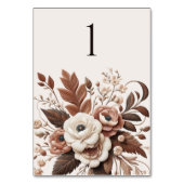 Moderner Eleganter Western - Blumen Tischnummer (Rückseite)