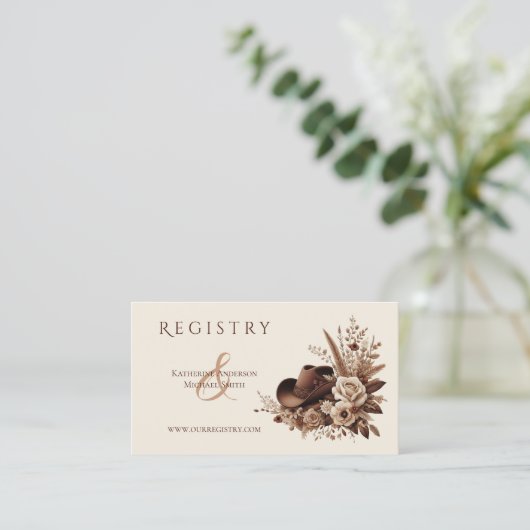 Moderner Eleganter Western - Blumen Visitenkarte (Stehend Vorderseite)