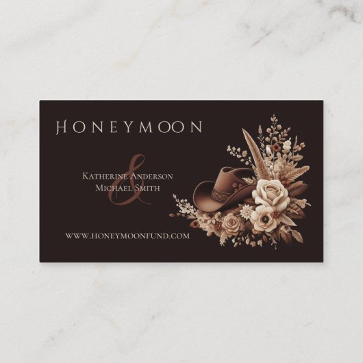 Moderner Eleganter Western - Blumen Visitenkarte (Rückseite)