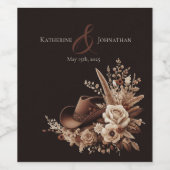 Moderner Eleganter Western - Blumen Weinetikett (Einzelnes Label)