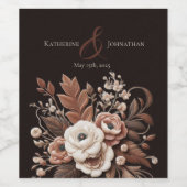 Moderner Eleganter Western - Blumen Weinetikett (Einzelnes Label)