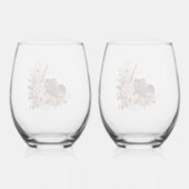 Moderner Eleganter Western - Blumen Weinglas Ohne Stiel (Rückseite)