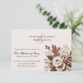 Moderner, eleganter Western - Einladung von Blumen (Stehend Vorderseite)