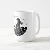 Moderner Eleganter Western Reiten Cowgirl Reiten Kaffeetasse (VorderseiteRechts)