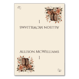 Moderner Eleganter Western - Vegetarier Tischnummer