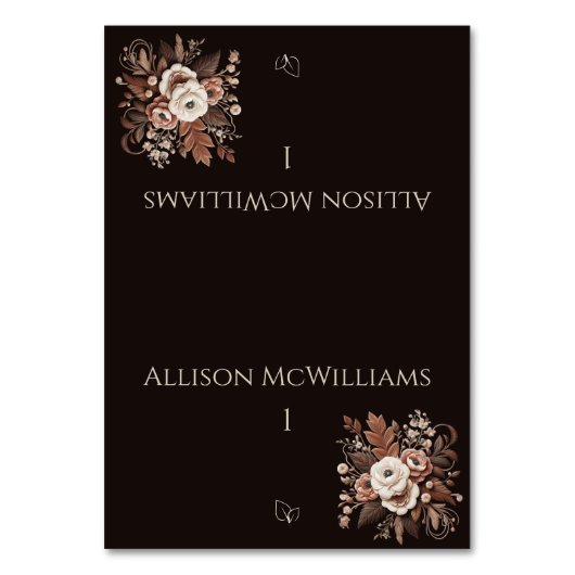 Moderner Eleganter Western - Vegetarier Tischnummer (Vorderseite)