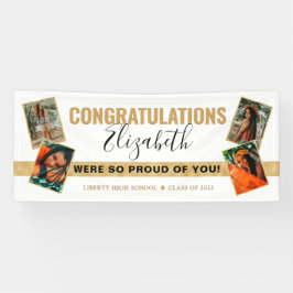 Moderner, eleganter White Gold Foto Collage Abschl Banner