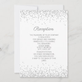 Moderner Eleganter White Silver Glitzer Empfang Einladung