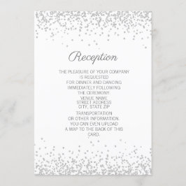 Moderner Eleganter White Silver Glitzer Empfang Einladung