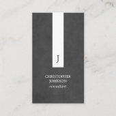 Moderner, eleganter White Stripe Monogram Consulta Visitenkarte (Vorderseite)