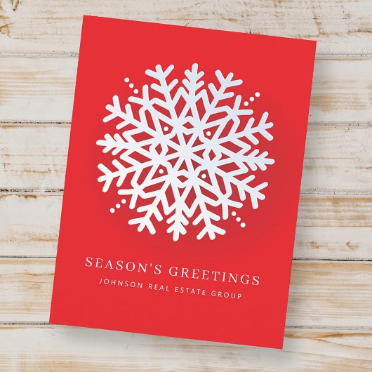 Moderner Eleganter Winter Snow Flake Weihnachten Postkarte