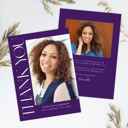 Moderner eleganter zweiteiliger Abschluss mit zwei Dankeskarte