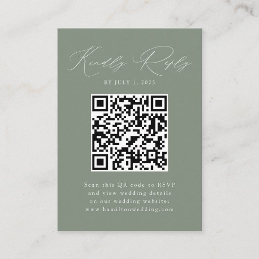 Moderner Elegantsage Green QR Code UAWG Begleitkarte (Vorderseite)