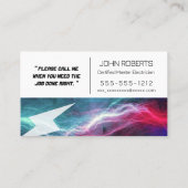 Moderner Elektriker QR - Berufliche Blitze Visitenkarte (Rückseite)