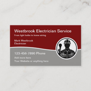 Moderner Elektriker-Service mit Logo-Grafik Visitenkarte