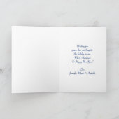 Moderner elektrischer Blauer Weihnachtsbaum Urlaub Karte (Innenseite)