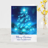 Moderner elektrischer Blauer Weihnachtsbaum Urlaub Karte (Gelbe Blume)