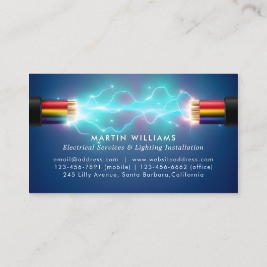 Moderner Elektrischer Draht Visitenkarte (Rückseite)