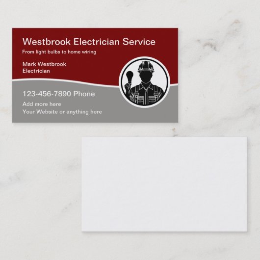 Moderner Elektroservice mit Logo-Grafik Visitenkarte (Vorne/Hinten)