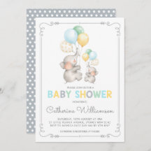 Moderner Elephant Baby Dusche Minimalistischer Jun