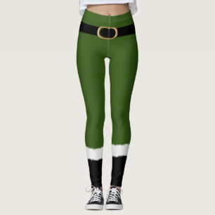 Moderner Elf Santa Kostüm Niedlich Weihnachten Leggings