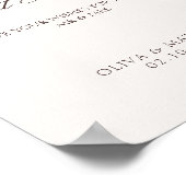 Moderner Elfenbein und Brauner Hochzeitsgästebuchp Poster (Ecke)