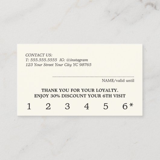 Moderner Elfenbeinschwarz Gelb Schönheit kühne Sal Treuekarte (Rückseite)